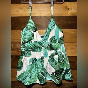 SHEIN Floral Palm Leave Tank - Size S    
